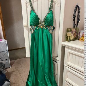 Terani Couture Green Prom Dress